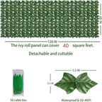 Artificial Ivy Privacy Fence Wall Screen, 48x120 in UV-Anti Faux Greenery - Image 2