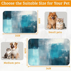 Pet Feeding Mat, Art Painting Absorbent Dog Cat Food Mat Grey Blue Dog Mat - Image 6