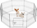 Yaheetech 24" High 8 Panel Foldable Metal Dog Exercise Pen Pet Playpen Dog by Yaheetech