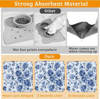 Blue Flower Dog Food Mat, Absorbent Pet Feeding Mat - Image 3