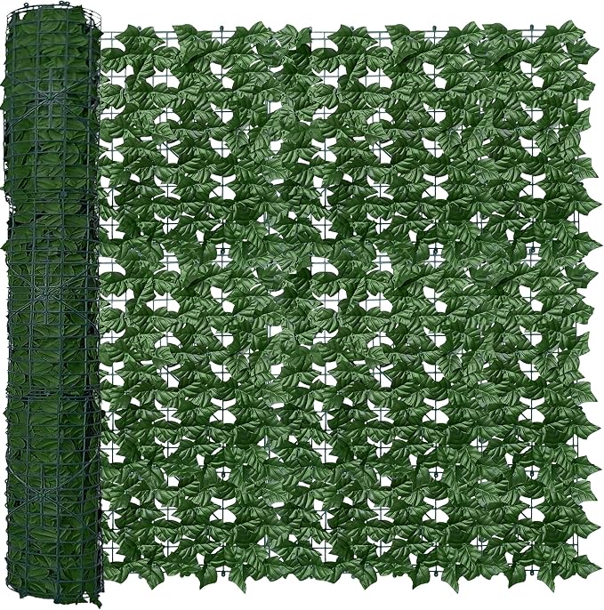 Artificial Fence Privacy Screen: 4FT x 50FT UV-Anti Faux Greenery Backdrop Ivy by ODTORYHOME