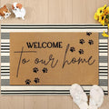 Tinideya 2 Pcs Pet Theme Door Mat Paw Welcome Non Slip Coir Mats Dog Cat Floor by Tinideya