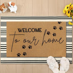 Tinideya 2 Pcs Pet Theme Door Mat Paw Welcome Non Slip Coir Mats Dog Cat Floor by Tinideya