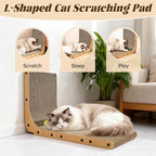 PatiencET L Shape Cat Scratcher, 26.8 Inch Cardboard Scratch Pad - Image 3