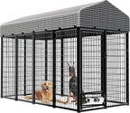 Large Dog Kennel Outside with Roof, Heavy-Duty Indoor Outdoor Dog Run Dog by Kicari
