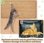 Riakrum 2 Pack 32 x 16 Inches Sisal Cat Pad Rectangular Sisal Scratch Mat - Image 4