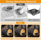Brown Bear Dog Food Mat, Forest Absorbent Pet Feeding Mat - Image 3
