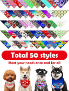 PET SHOW 50 Pack Christmas Big Dog Bandanas Bulk XL Washable Happy New Year - Image 5