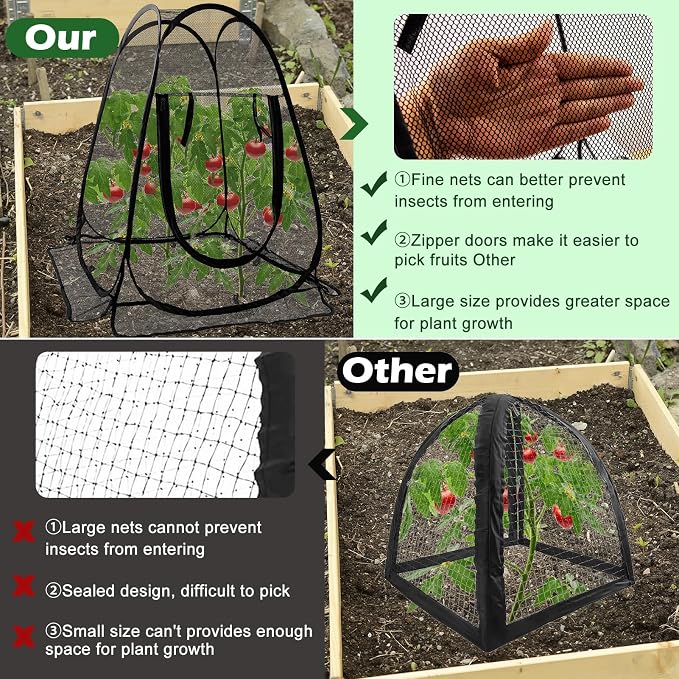 Pop Up Mesh Plant Protectors from Animals, Large Plant Netting Guard Cover - Image 4
