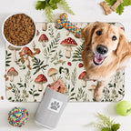 Red Mushroom Pet Feeding Mat, Fern Herb Berries Absorbent Quick-Dry Cat Dog - Image 7