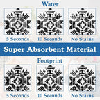 Black Boho Art Dog Food Mat–Christmas Stocking Absorbent Quick Dry Feeding - Image 3