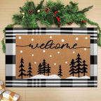Tinideya 2 Pcs Door Mat Welcome Non Slip Coir Mats Floor Layering Doormats by Tinideya