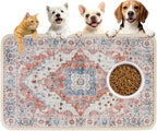 PUPTECK Dog Food Mat, Absorbent Pet Feeding Bowl Mat, Non-Slip Dog Mat by PUPTECK
