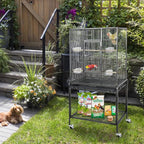 ZENY 53-Inch Bird Flight Cage, Wrought Iron Standing Large - Image 3