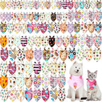 100 Pcs Dog Bandanas Bulk Hawaiian Dog Bandanas Summer 3 Sizes Washable by Huhumy