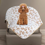 Stuffed Small Beige Premium Soft Dog Blanket, - Image 9