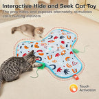 Potaroma Hide and Seek Interactive Cat Toys, Moving Concealed Wand Feather - Image 2