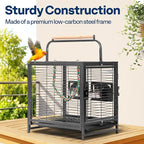 VIVOHOME 19 Inch Wrought Iron Bird Travel Carrier Cage - Image 3