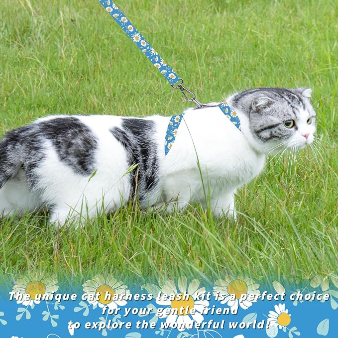Cat Harness and Leash Set, Adjustable Kitten Harness Escape Proof Cats Harness - Image 2