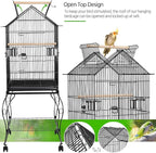 Yaheetech 57-Inch Rolling Open Top Roof Bird Cage - Image 5