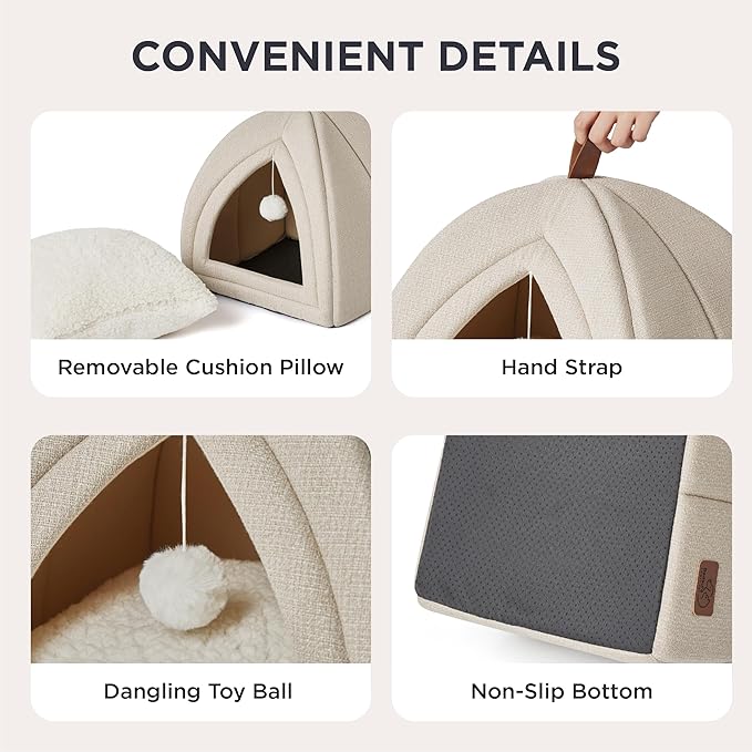 Bedsure Cat Beds for Indoor Cats- 2 in 1 Cat Cave House Tent for Kittens and - Image 4