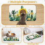 Tropical Cactuses Feeding Mat, Blooming Succulents Absorbent Quick-Dry Cat Dog - Image 7