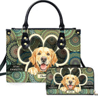 Personalized Pet Mom Leather Handbag – Custom Name Dog Cat Photo Purse by Encycom