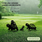 3 Pack Turtle Metal Garden Decorative Stakes, Weather Proof Silhouette Statues - Image 3