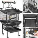 Yaheetech 61-inch Playtop Wrought Iron Large Parrot Bird Cages - Image 7
