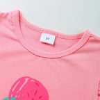 Girls Skirt Set 2 Piece Outfit Toddler Summer Clothes Ruffle Sleeve T-Shirt Bow - Image 5