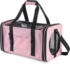 Soft-Sided Pet Carrier for Cats Small Dogs of 15 Lbs Medium Pink - Image 4