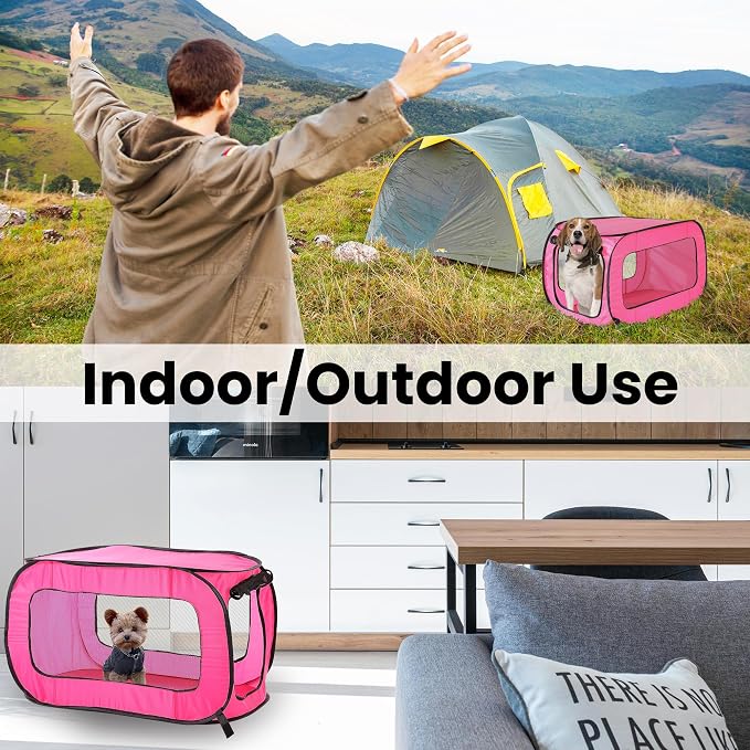 Beatrice Home Fashions Portable, Collapsible, Pop Up Kennel Travel Cat and Dog - Image 6