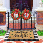 Tinideya 2 Pcs Door Mat Welcome Non Slip Coir Mats Floor Layering Doormats - Image 6