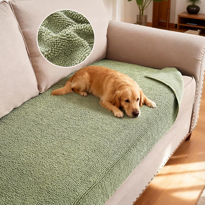 H.VERSAILTEX Non Slip Pet Couch Cover Chenille Dog Bed Protector Thick Soft by HVERSAILTEX