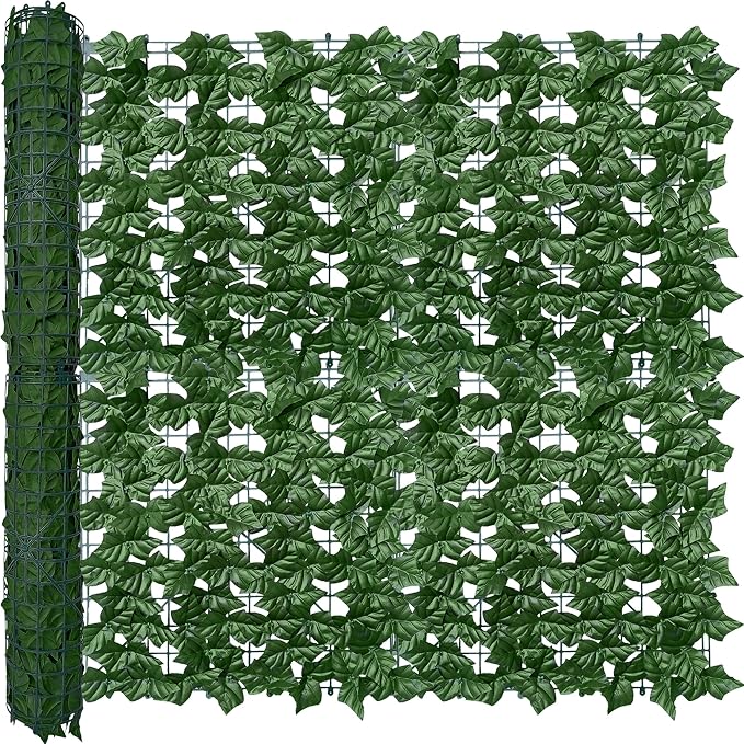 Artificial Ivy Privacy Fence Wall Screen: 40X100 in UV-Anti Faux Greenery by ODTORYHOME