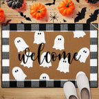 Tinideya 2 Pcs Door Mat Welcome Non Slip Coir Mats Floor Layering Doormats by Tinideya