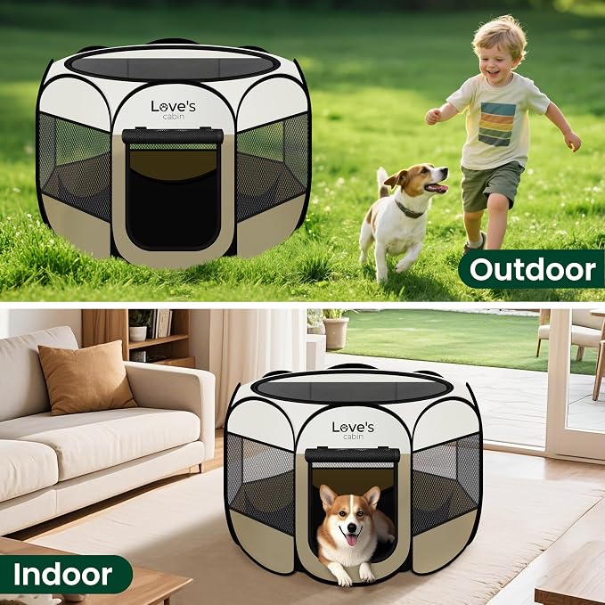Love's cabin Pet Puppy Dog Playpen, Large Dog Tent Crates Cage Indoor/Outdoor - Image 7