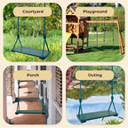 Wooden Swing Seat, Nostalgic Outdoor Wood Swing - Image 5
