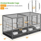 Yaheetech Stackable Bird Cage Divided Breeder Breeding Parakeet Bird Cage - Image 4