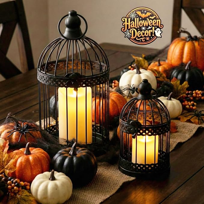 Vela Lanterns Bird Cage Decor Candle Holder Lantern Decorative Table - Image 10