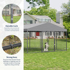 Kullavik 10x10x6 FT Large Outdoor Dog Kennel, Anti-Rust Galvanized Steel Dog Pen - Image 4