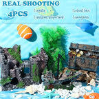 Wenqik Aquarium Decorations Large, Resin Sunken Shipwreck, Undersea Treasure - Image 2