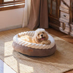 FUKUMARU Dog Bed, Calming Donut Dog Beds, Plush Faux Fur&Corduroy Cat Beds - Image 8