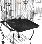 SUPER DEAL 63.5'' Rolling Bird Cage Large Wrought Iron Cage - Image 7