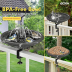 iBorn Bird Bath, Deck Mounted Bird Baths 12inch, Birdbath - Image 4