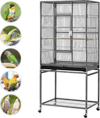 Yaheetech 54-inch Wrought Iron Standing Large Parrot Parakeet Flight Bird Cage - Image 5