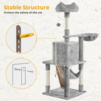 Yaheetech | 54in Cat Tree | Multi-Level Cat Tower w/Spacious Perch, Cozy Condo - Image 9
