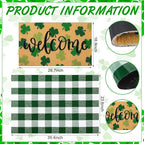 Tinideya 2 Pcs St. Patrick Day Door Mat Welcome Non Slip Coir Mats Clover - Image 3