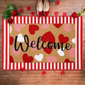 Tinideya 2 Pcs Valentine Door Mat Heart Welcome Outdoor Non Slip Coir Mats Red by Tinideya