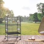 Yaheetech 52-inch Wrought Steel Standing Large Flight King Bird Cage - Image 2